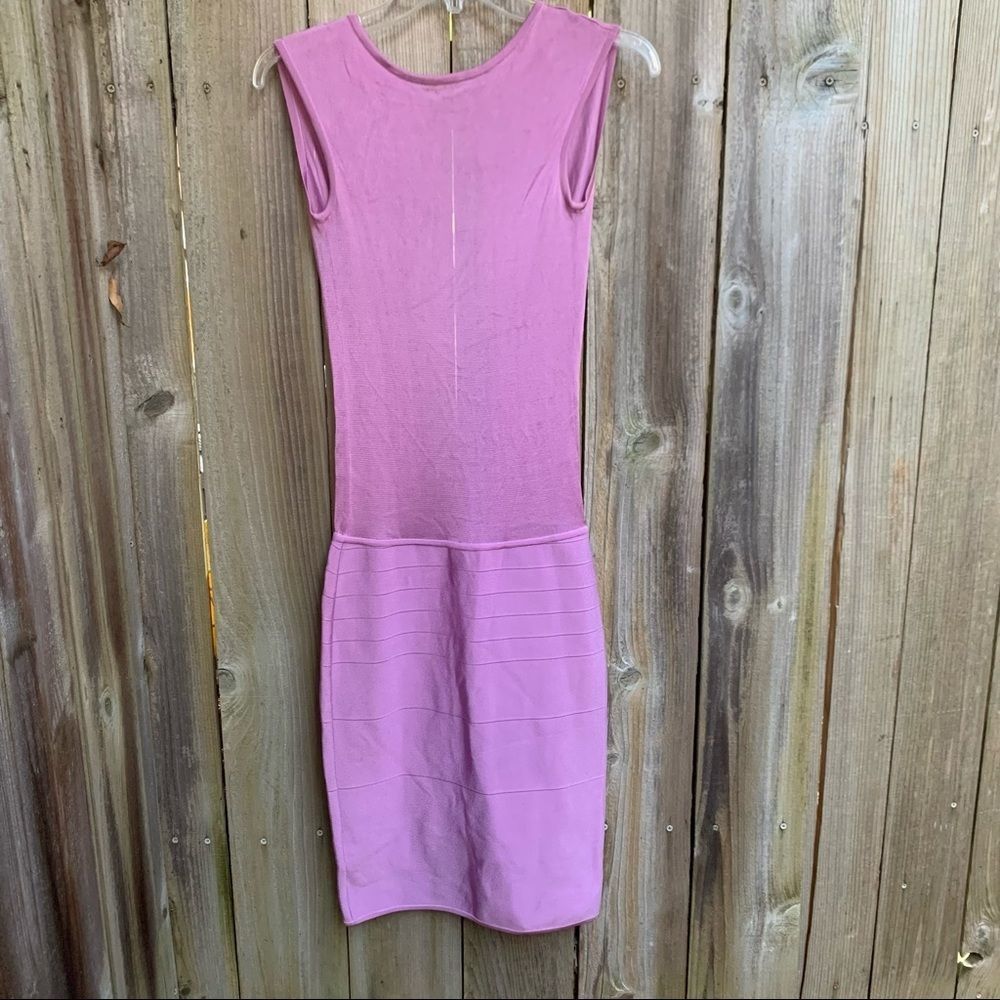 Herve Leger Pink Bodycon Bandage Backless Dress